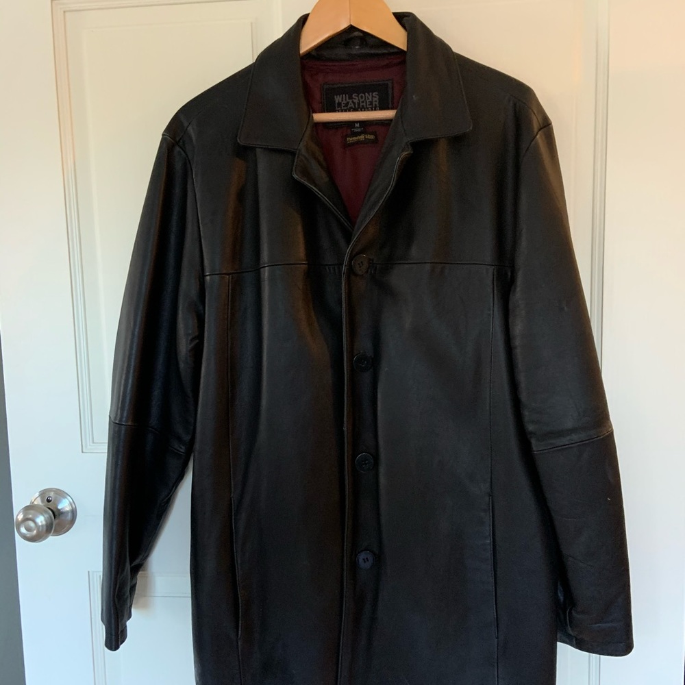 Men’s leather coat; Wilson’s brand